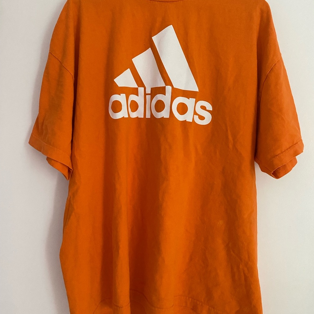 Adidas Bold Orange Tee with White Logo 2XL